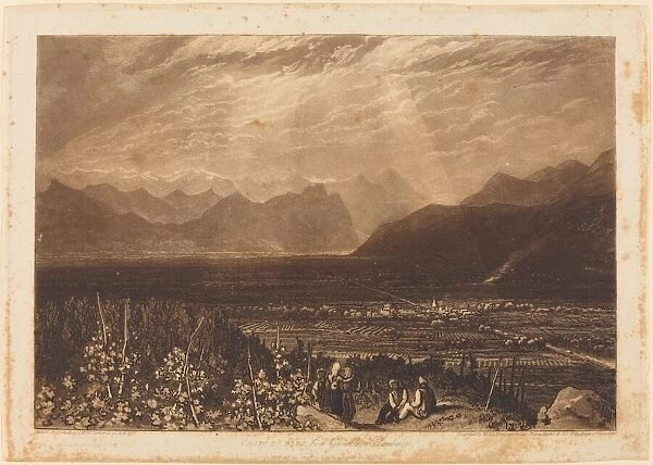 Chain of Alps from Grenoble to Chamberi, published 1812. Creators: JMW Turner, William Say