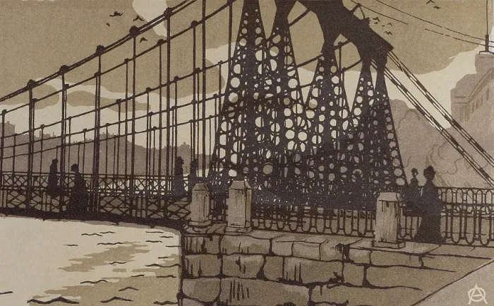 Framed Print : The Chain Bridge in Saint Petersburg, Early 20th cen.. Creator: Anna Petrovna Ostroumova-Lebedeva Framed Print : The Chain Bridge in Saint Petersburg, Early 20th cen.. Creator: Anna Petrovna Ostroumova-Lebedeva