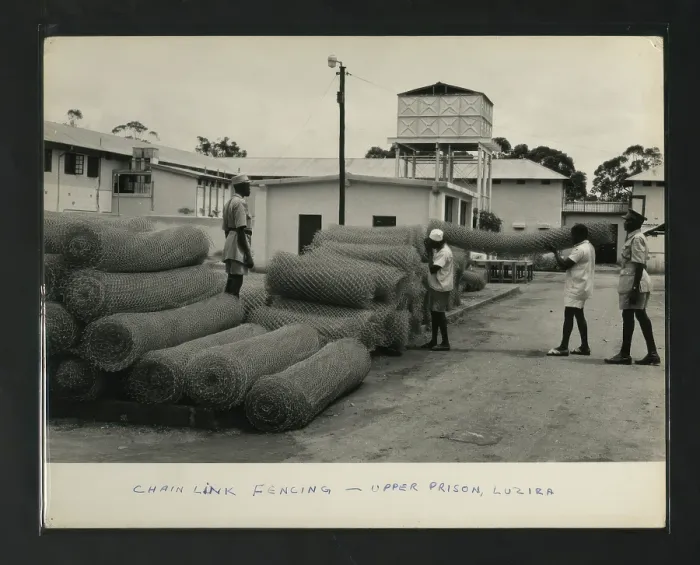 Framed Print : Chain Link Fencing - Upper Prison, Luzira, Kampala, Uganda, c1950s. Creator: Unknown Framed Print : Chain Link Fencing - Upper Prison, Luzira, Kampala, Uganda, c1950s. Creator: Unknown