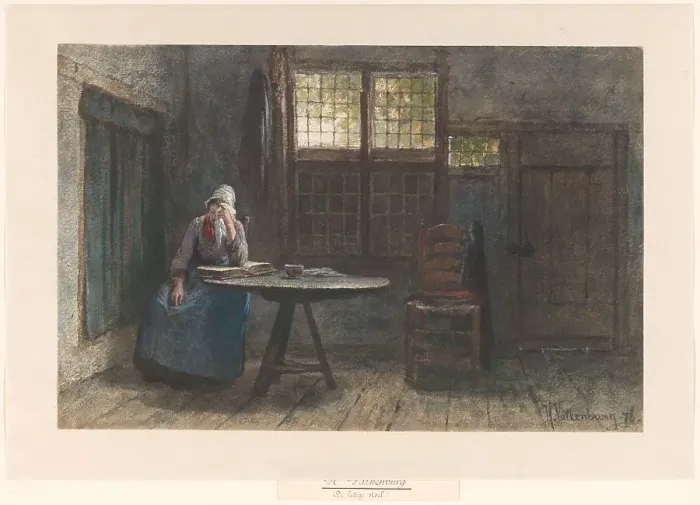 Framed Print : The empty chair, 1876. Creator: Hendrik Valkenburg Framed Print : The empty chair, 1876. Creator: Hendrik Valkenburg