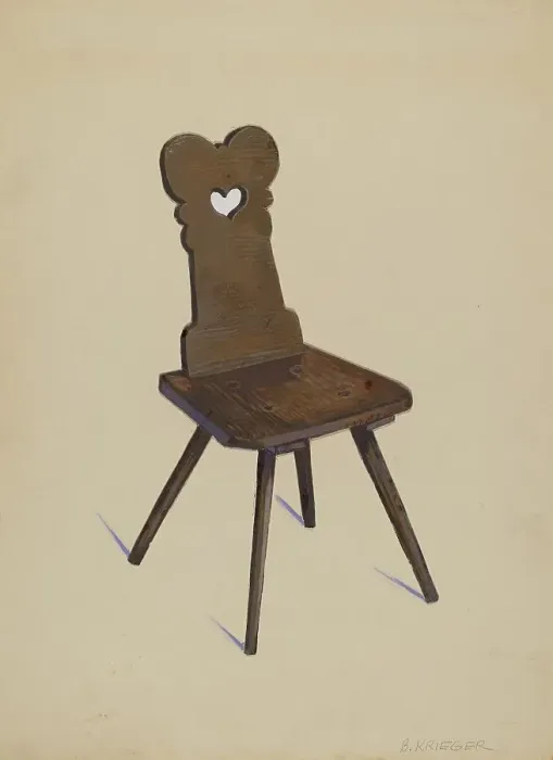 Framed Print : Side Chair, 1935 / 1942. Creator: Bernard Krieger Framed Print : Side Chair, 1935 / 1942. Creator: Bernard Krieger