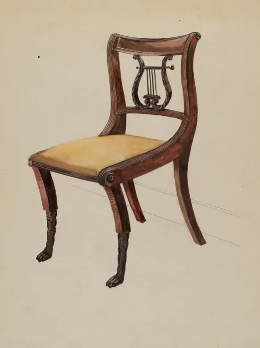 Framed Print : Chair, 1935 / 1942. Creator: Bessie Forman Framed Print : Chair, 1935 / 1942. Creator: Bessie Forman