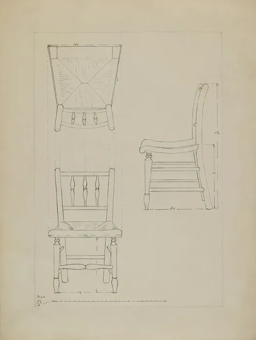 Framed Print : Chair, 1935 / 1942. Creator: Edith Magnette