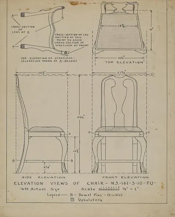 Framed Print : Chair, 1935 / 1942. Creator: Francis Law Durand Framed Print : Chair, 1935 / 1942. Creator: Francis Law Durand