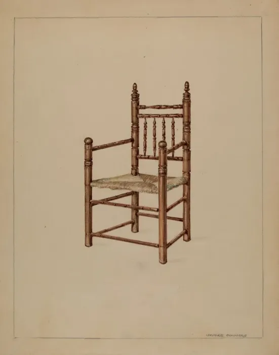 Framed Print : Chair, 1935 / 1942. Creator: Isadore Goldberg Framed Print : Chair, 1935 / 1942. Creator: Isadore Goldberg