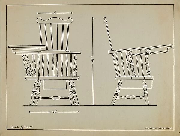 Chair, 1935 / 1942. Creator: Isadore Goldberg