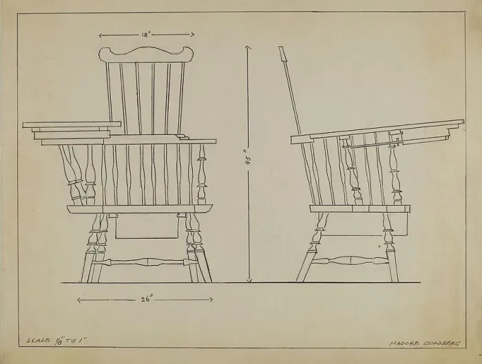 Framed Print : Chair, 1935 / 1942. Creator: Isadore Goldberg Framed Print : Chair, 1935 / 1942. Creator: Isadore Goldberg