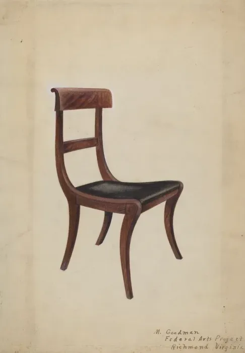 Framed Print : Side Chair, 1935 / 1942. Creator: Mattie P. Goodman Framed Print : Side Chair, 1935 / 1942. Creator: Mattie P. Goodman