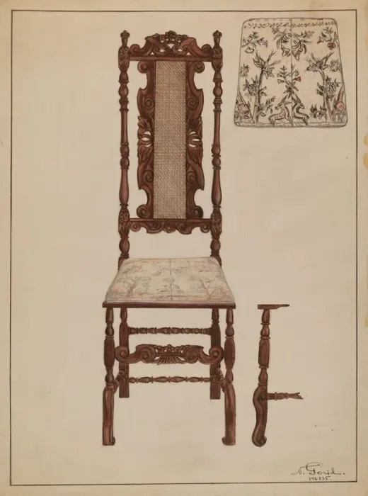 Framed Print : Side Chair, 1935 / 1942. Creator: Nicholas Gorid Framed Print : Side Chair, 1935 / 1942. Creator: Nicholas Gorid