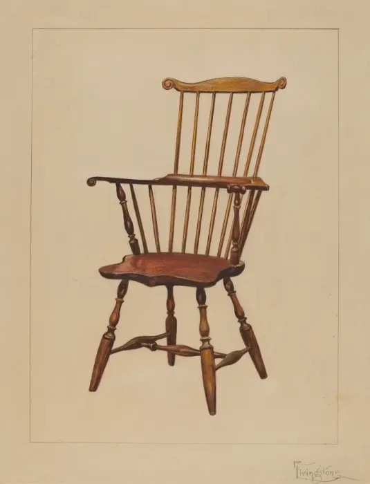 Framed Print : Chair, 1935 / 1942. Creator: Rolland Livingstone Framed Print : Chair, 1935 / 1942. Creator: Rolland Livingstone