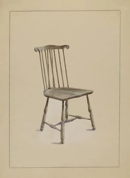 Framed Print : Chair, 1935 / 1942. Creator: Simon Weiss