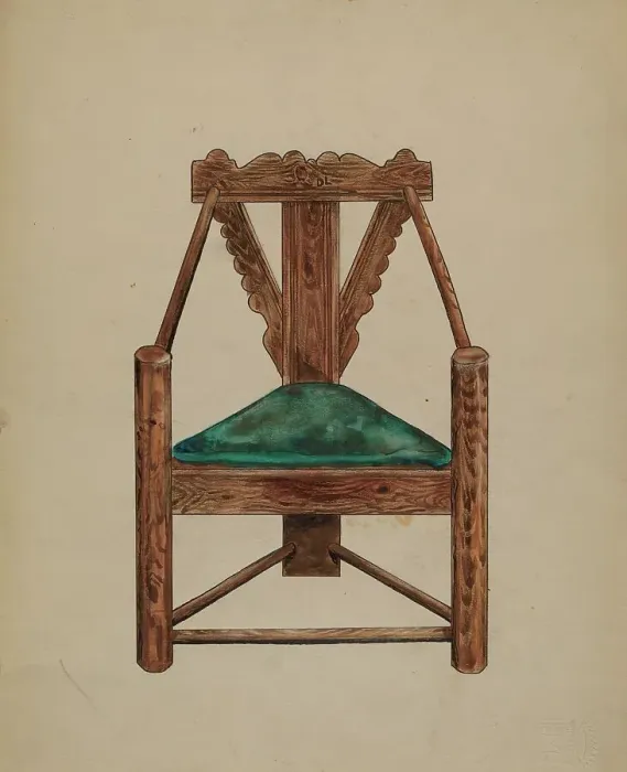 Framed Print : Chair, 1935 / 1942. Creator: Thomas J. Eliot Framed Print : Chair, 1935 / 1942. Creator: Thomas J. Eliot