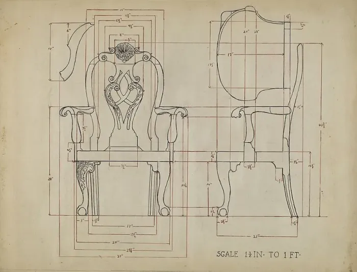 Framed Print : Chair, 1935 / 1942. Creator: Unknown Framed Print : Chair, 1935 / 1942. Creator: Unknown