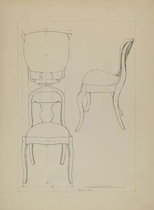 Framed Print : Chair, 1935 / 1942. Creator: Unknown Framed Print : Chair, 1935 / 1942. Creator: Unknown