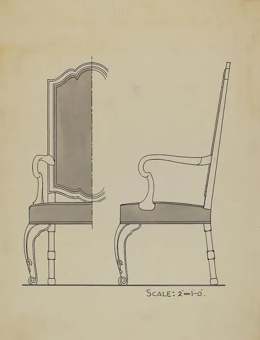 Framed Print : Chair, 1935 / 1942. Creator: Unknown Framed Print : Chair, 1935 / 1942. Creator: Unknown