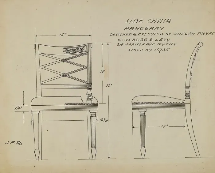 Framed Print : Side Chair, 1935 / 1943. Creator: Unknown Framed Print : Side Chair, 1935 / 1943. Creator: Unknown