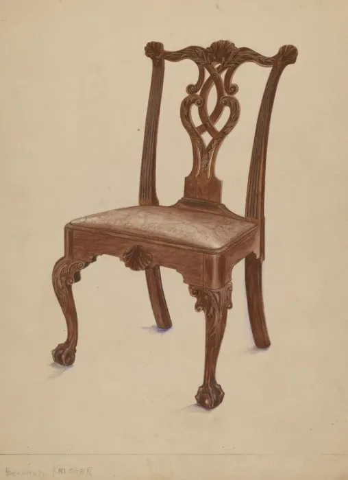 Framed Print : Side Chair, 1936. Creator: Bernard Krieger Framed Print : Side Chair, 1936. Creator: Bernard Krieger