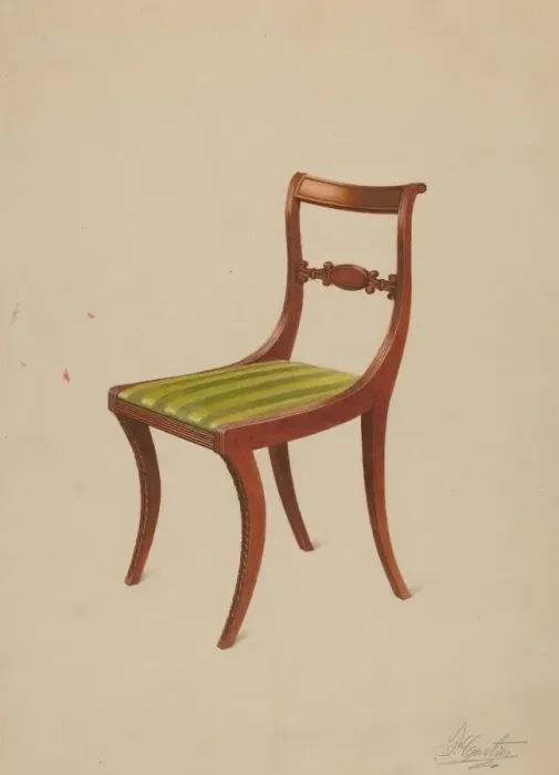 Framed Print : Side Chair, 1936. Creator: Ferdinand Cartier Framed Print : Side Chair, 1936. Creator: Ferdinand Cartier