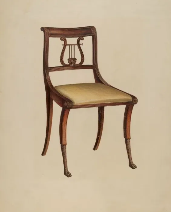 Framed Print : Side Chair, 1936. Creator: Lawrence Phillips Framed Print : Side Chair, 1936. Creator: Lawrence Phillips