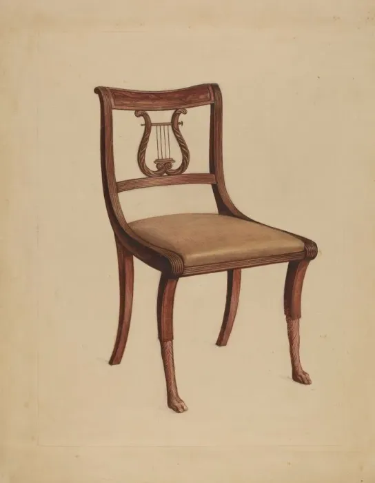 Framed Print : Side Chair, 1936. Creator: Lawrence Phillips Framed Print : Side Chair, 1936. Creator: Lawrence Phillips