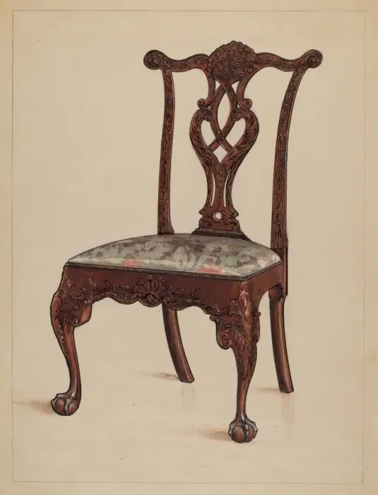 Framed Print : Side Chair, 1936. Creator: M. Rosenshield-von-Paulin Framed Print : Side Chair, 1936. Creator: M. Rosenshield-von-Paulin