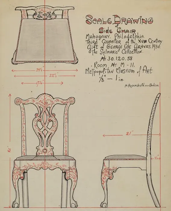 Framed Print : Side Chair, 1936. Creator: M. Rosenshield-von-Paulin Framed Print : Side Chair, 1936. Creator: M. Rosenshield-von-Paulin