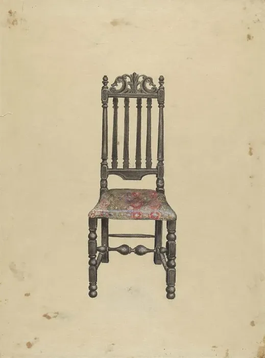 Framed Print : Side Chair, 1936. Creator: Mary Berner Framed Print : Side Chair, 1936. Creator: Mary Berner