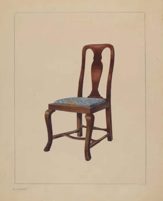 Framed Print : Side Chair, 1937. Creator: Henry Granet Framed Print : Side Chair, 1937. Creator: Henry Granet