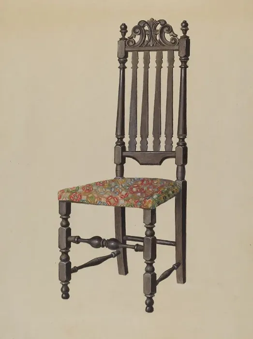 Framed Print : Side Chair, 1937. Creator: Louis Annino Framed Print : Side Chair, 1937. Creator: Louis Annino