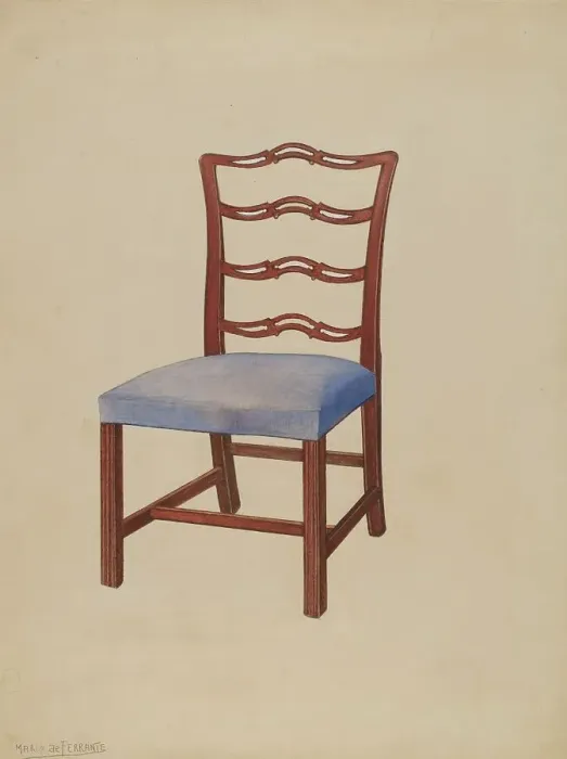Framed Print : Side Chair, 1937. Creator: Mario De Ferrante Framed Print : Side Chair, 1937. Creator: Mario De Ferrante