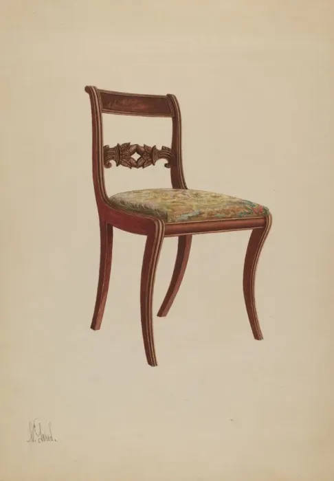 Framed Print : Side Chair, 1937. Creator: Nicholas Gorid Framed Print : Side Chair, 1937. Creator: Nicholas Gorid