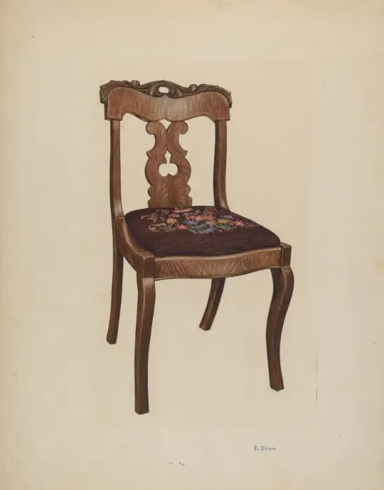 Framed Print : Side Chair, 1941. Creator: Lelah Nelson Framed Print : Side Chair, 1941. Creator: Lelah Nelson