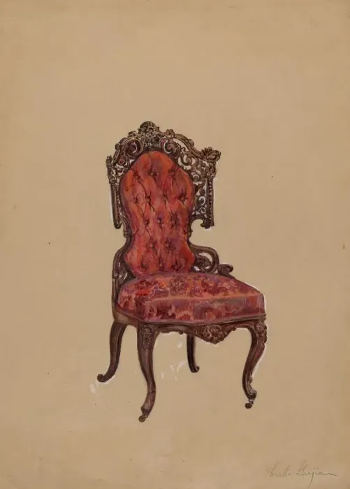 Framed Print : Side Chair, c. 1936. Creator: Charles Garjian Framed Print : Side Chair, c. 1936. Creator: Charles Garjian
