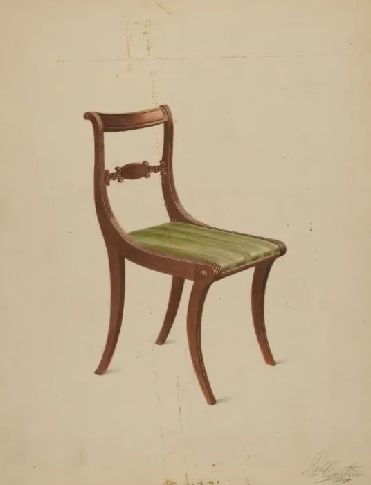 Framed Print : Side Chair, c. 1936. Creator: Ferdinand Cartier Framed Print : Side Chair, c. 1936. Creator: Ferdinand Cartier