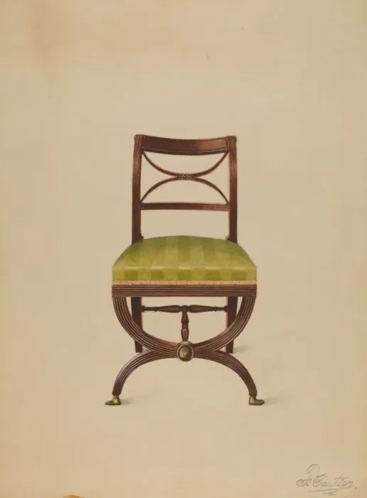 Framed Print : Side Chair, c. 1936. Creator: Ferdinand Cartier Framed Print : Side Chair, c. 1936. Creator: Ferdinand Cartier