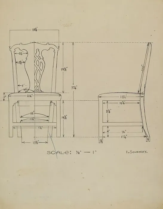 Framed Print : Side Chair, c. 1936. Creator: Isidore Sovensky Framed Print : Side Chair, c. 1936. Creator: Isidore Sovensky