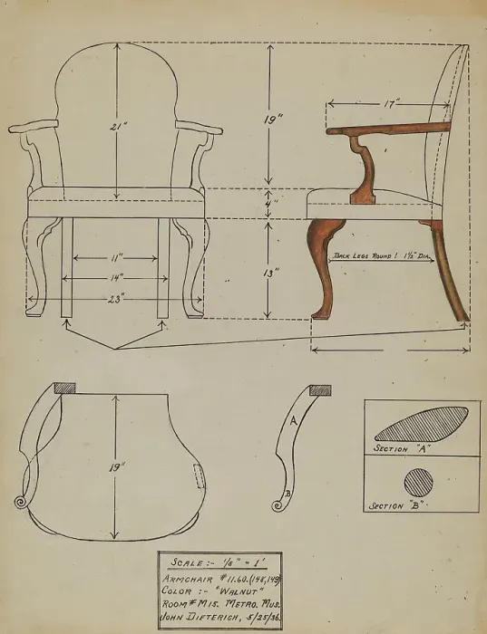 Framed Print : Chair, c. 1936. Creator: John Dieterich Framed Print : Chair, c. 1936. Creator: John Dieterich