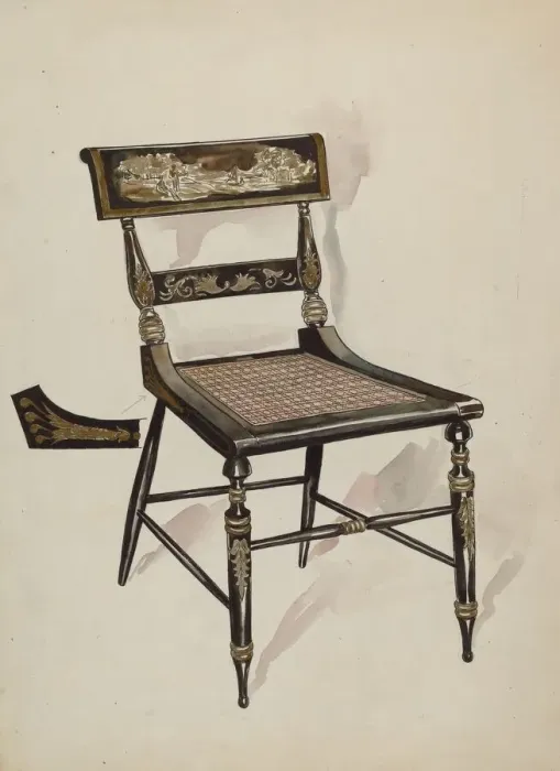 Framed Print : Chair, c. 1936. Creator: Lillian Causey Framed Print : Chair, c. 1936. Creator: Lillian Causey
