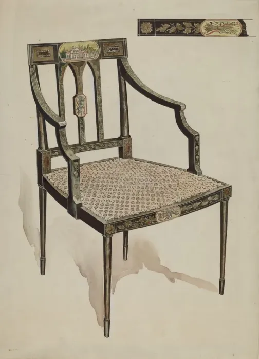 Framed Print : Chair, c. 1936. Creator: Lillian Causey Framed Print : Chair, c. 1936. Creator: Lillian Causey
