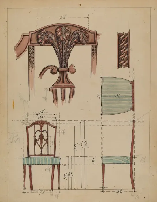 Framed Print : Side Chair, c. 1936. Creator: M. Rosenshield-von-Paulin Framed Print : Side Chair, c. 1936. Creator: M. Rosenshield-von-Paulin
