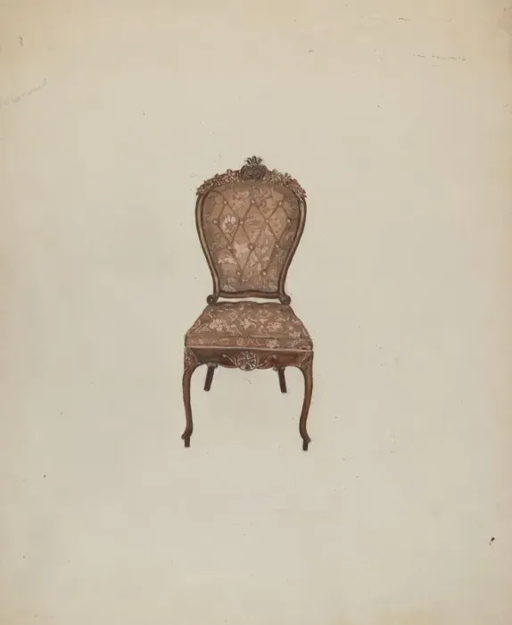 Framed Print : Side Chair, c. 1937. Creator: Edna C. Rex Framed Print : Side Chair, c. 1937. Creator: Edna C. Rex