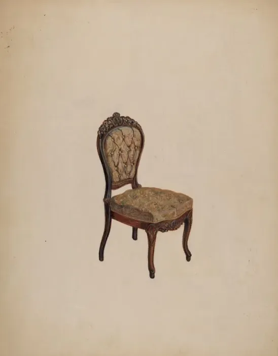 Framed Print : Side Chair, c. 1937. Creator: Edna C. Rex Framed Print : Side Chair, c. 1937. Creator: Edna C. Rex