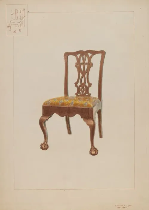 Framed Print : Chair, c. 1937. Creator: Edward L Loper Framed Print : Chair, c. 1937. Creator: Edward L Loper