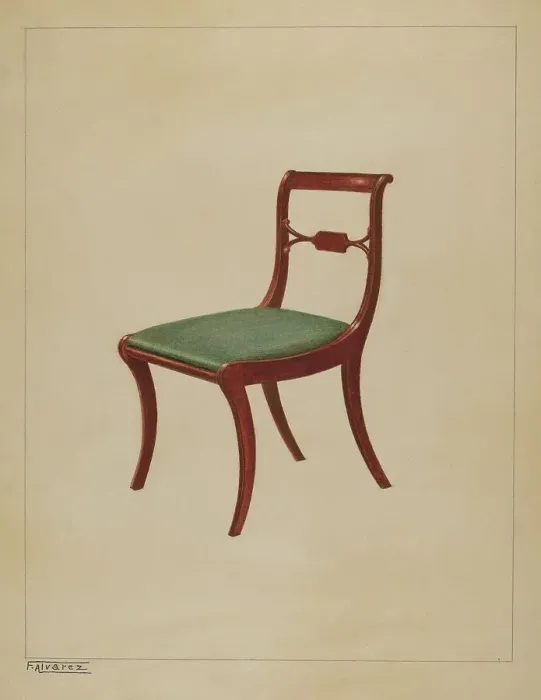 Framed Print : Side Chair, c. 1937. Creator: Francisco Alvarez Framed Print : Side Chair, c. 1937. Creator: Francisco Alvarez