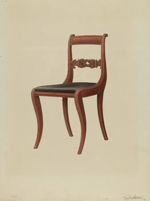 Framed Print : Side Chair, c. 1937. Creator: Frank Wenger Framed Print : Side Chair, c. 1937. Creator: Frank Wenger