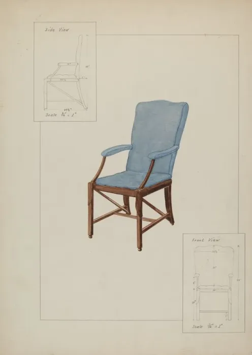 Framed Print : Chair, c. 1937. Creator: George Fairbanks Framed Print : Chair, c. 1937. Creator: George Fairbanks