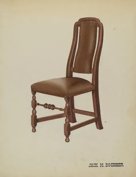 Framed Print : Side Chair, c. 1937. Creator: Jack Bochner Framed Print : Side Chair, c. 1937. Creator: Jack Bochner