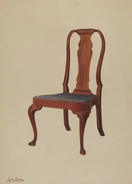 Framed Print : Side Chair, c. 1937. Creator: Louis Annino Framed Print : Side Chair, c. 1937. Creator: Louis Annino