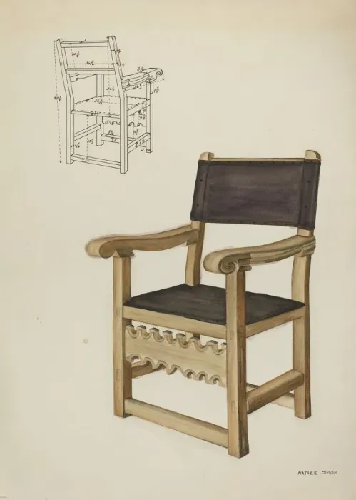 Framed Print : Chair, c. 1937. Creator: Natalie Simon Framed Print : Chair, c. 1937. Creator: Natalie Simon