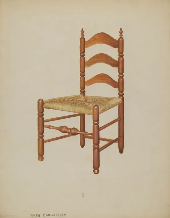 Framed Print : Side Chair, c. 1937. Creator: Ruth Bialostosky Framed Print : Side Chair, c. 1937. Creator: Ruth Bialostosky